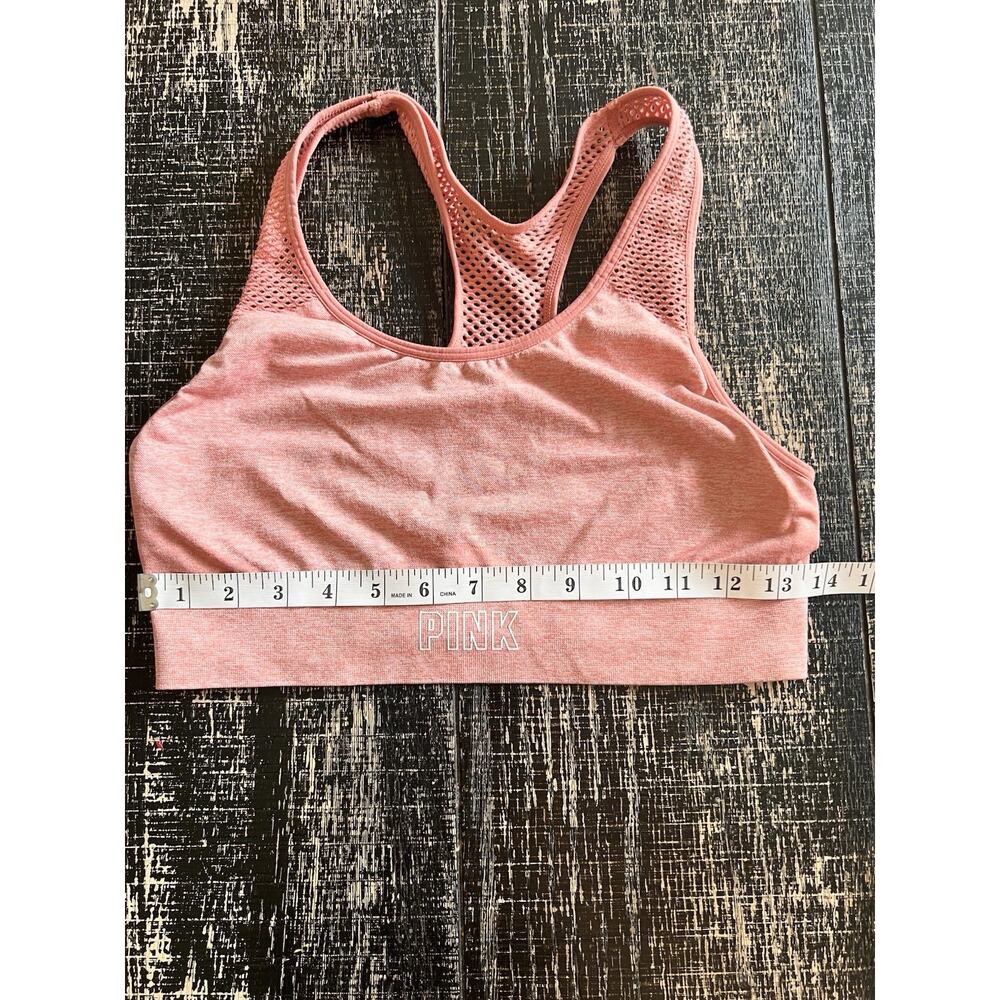 PINK Victoria’s Secret Mesh Racerback Sports Bra Pink Logo Band Small - Picture 4 of 5